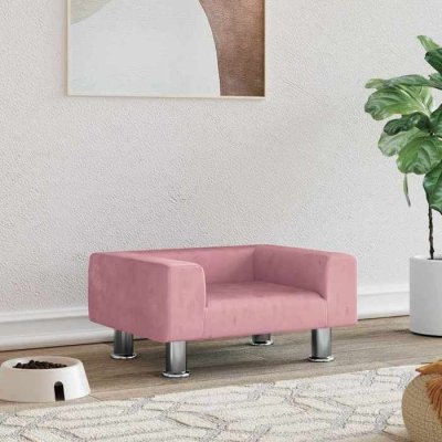 VIDAXL  Lit Pour Chien Rose 50x40x26,5 Cm Velours