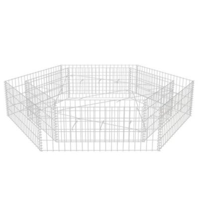 VIDAXL  lit sur&eacute;lev&eacute; &agrave; gabion hexagonale 200x173x40 cm 142536