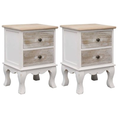 VIDAXL Lot de 2 tables de chevet - Bois de Paulownia 35x30x50 cm