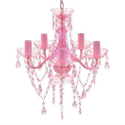 Vidaxl lustre avec 5 ampoules crystal rose 240310