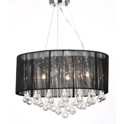VIDAXL  - Lustre avec 85 cristaux Noir Noir