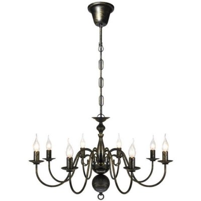 VIDAXL  lustre en m&eacute;tal noir antique 8 x e14 ampoules 241384