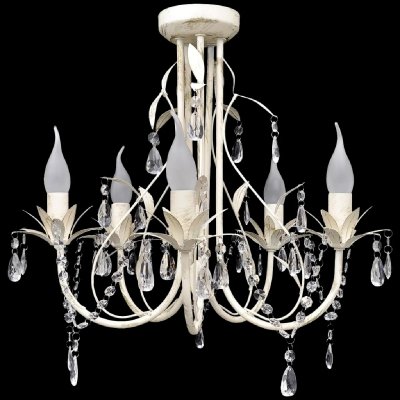 VIDAXL  lustre suspendu en cristal 5 douilles d'ampoule 240687