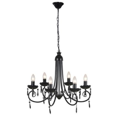 VIDAXL  lustre suspendu noir 6 douilles d'ampoule 240689