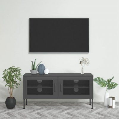 VIDAXL  meuble tv anthracite 105x35x50 cm acier