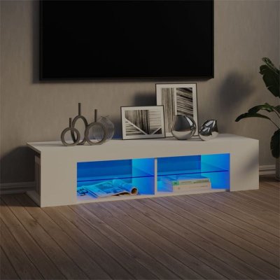 VIDAXL  - Meuble tv avec lumi&egrave;res led blanc 135x39x30 cm