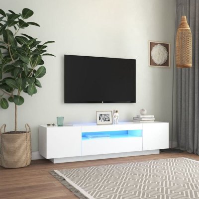 VIDAXL  - Meuble tv avec lumi&egrave;res led blanc 160x35x40 cm