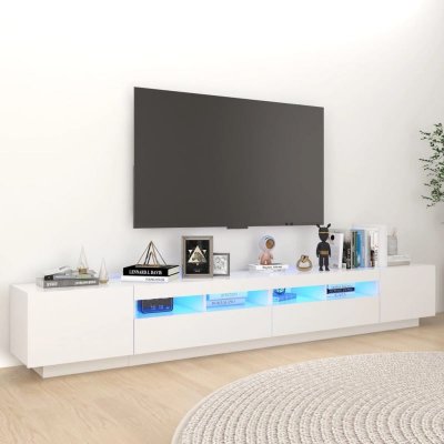 VIDAXL  - Meuble tv avec lumi&egrave;res led Blanc 260x35x40 cm