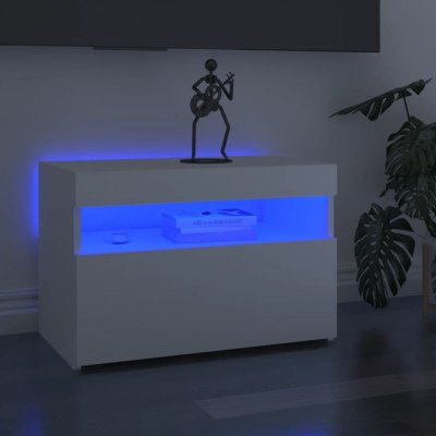 VIDAXL  meuble tv avec lumi&egrave;res led blanc 60x35x40 cm