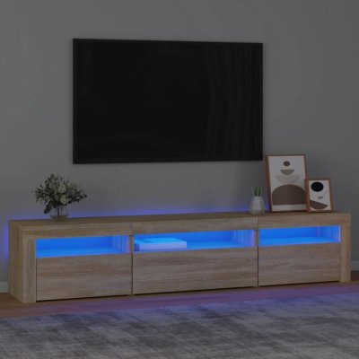 VIDAXL  meuble tv avec lumi&egrave;res led ch&ecirc;ne sonoma 195x35x40 cm