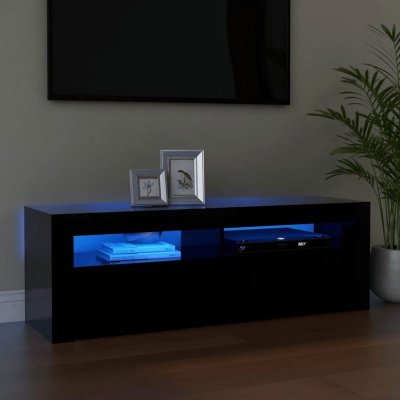 VIDAXL  meuble tv avec lumi&egrave;res led noir 120x35x40 cm