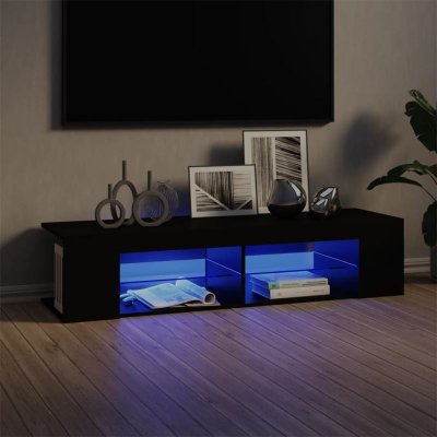 VIDAXL  meuble tv avec lumi&egrave;res led noir 135x39x30 cm