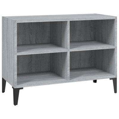VIDAXL  meuble tv avec pieds en m&eacute;tal sonoma gris 69,5x30x50 cm