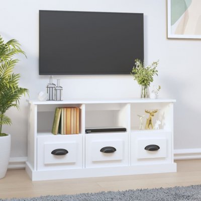 VIDAXL  meuble tv blanc 100x35x50 cm bois d'ing&eacute;nierie 