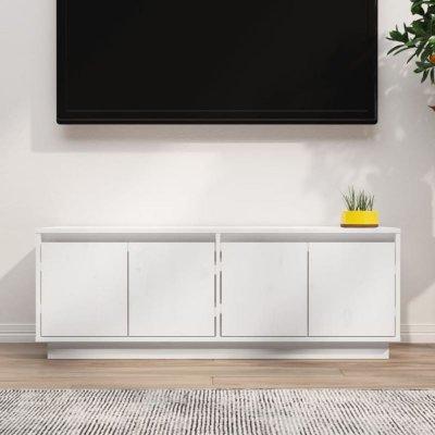 VIDAXL  meuble tv blanc 110x34x40 cm bois de pin massif