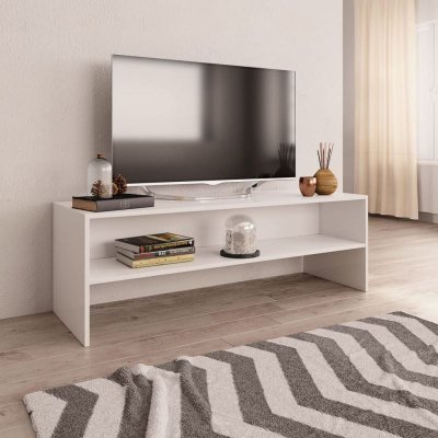 VIDAXL  - Meuble tv Blanc 120x40x40 cm Bois d'ing&eacute;nierie Blanc