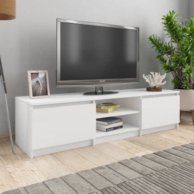VIDAXL  - Meuble tv Blanc 140x40x35,5 cm Bois d'ing&eacute;nierie Blanc