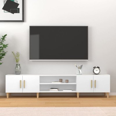 VIDAXL  meuble tv blanc 180x31,5x40 cm bois d'ing&eacute;nierie 