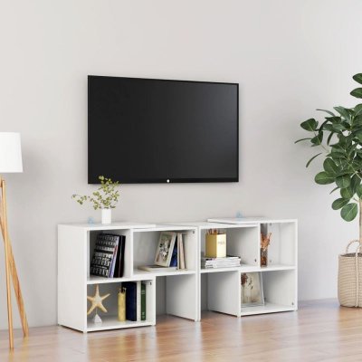 VIDAXL  - Meuble tv Blanc brillant 104x30x52 cm Agglom&eacute;r&eacute;