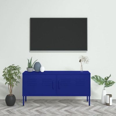 VIDAXL  - Meuble tv Bleu marine 105x35x50 cm Acier Bleu marine