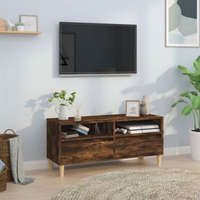 VIDAXL  meuble tv ch&ecirc;ne fum&eacute; 100x34,5x44,5 cm bois d'ing&eacute;nierie