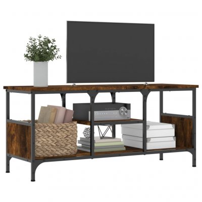 VIDAXL  - Meuble tv ch&ecirc;ne fum&eacute; 100x35x45 cm bois d'ing&eacute;nierie et fer