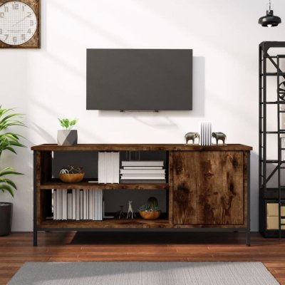 VIDAXL  meuble tv ch&ecirc;ne fum&eacute; 100x40x45 cm bois d'ing&eacute;nierie