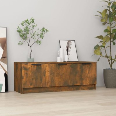 VIDAXL  meuble tv ch&ecirc;ne fum&eacute; 102x35x36,5 cm bois d'ing&eacute;nierie