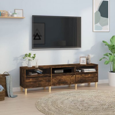 VIDAXL  meuble tv ch&ecirc;ne fum&eacute; 150x30x44,5 cm bois d'ing&eacute;nierie