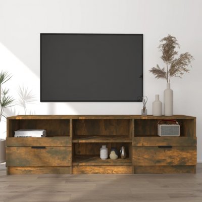 VIDAXL  meuble tv ch&ecirc;ne fum&eacute; 150x33,5x45 cm bois d'ing&eacute;nierie