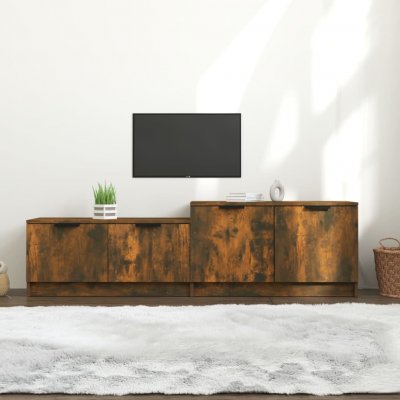 VIDAXL  meuble tv ch&ecirc;ne fum&eacute; 158,5x36x45 cm bois d'ing&eacute;nierie