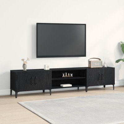 VIDAXL  - Meuble tv Ch&ecirc;ne noir 180 x 31.5 x 40 cm Bois d'ing&eacute;nierie