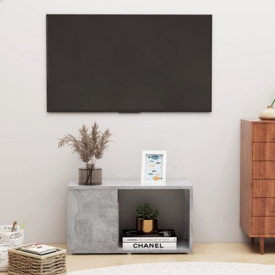 VIDAXL  - Meuble tv Gris b&eacute;ton 60x24x32 cm Agglom&eacute;r&eacute;