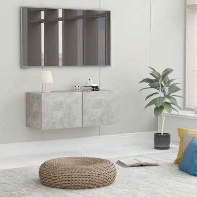 VIDAXL  - Meuble tv Gris b&eacute;ton 80x30x30 cm Agglom&eacute;r&eacute; Gris b&eacute;ton