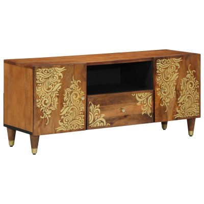 VIDAXL  meuble tv marron 105 x 33.5 x 46 cm bois de manguier massif