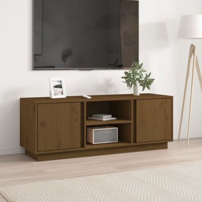 VIDAXL  meuble tv marron miel 110x35x40,5 cm bois de pin massif
