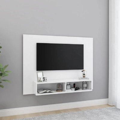VIDAXL  - Meuble tv mural Blanc 120x23,5x90 cm Agglom&eacute;r&eacute; Blanc