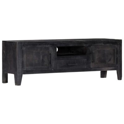VIDAXL  - Meuble tv Noir 118 x 30 x 40 cm Bois de manguier massif Noir