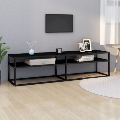 VIDAXL  meuble tv noir 160x40x40,5 cm verre tremp&eacute;