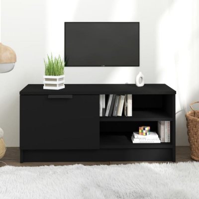 VIDAXL  meuble tv noir 80x35x36,5 cm bois d'ing&eacute;nierie