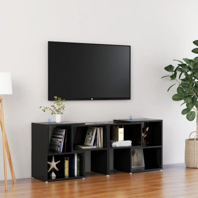VIDAXL  - Meuble tv Noir brillant 104x30x52 cm Agglom&eacute;r&eacute;
