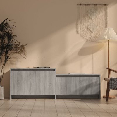VIDAXL  meuble tv sonoma gris 146,5x35x50 cm agglom&eacute;r&eacute;