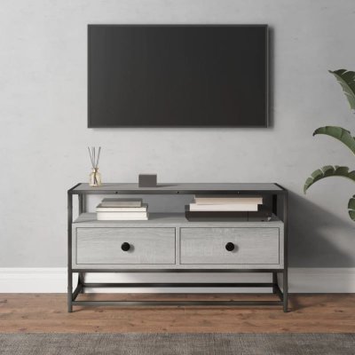 VIDAXL  meuble tv sonoma gris 80x35x45 cm bois d'ing&eacute;nierie