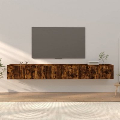 VIDAXL  meubles tv muraux 3 pcs ch&ecirc;ne fum&eacute; 100x34,5x40 cm 