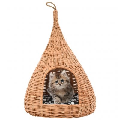 VIDAXL  - Panier pour chats avec coussin 40x60 cm Saule naturel Natural