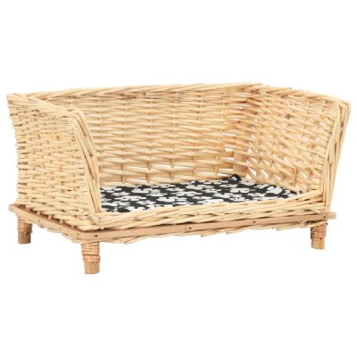 VIDAXL  - Panier pour chiens avec coussin 50x33x30 cm Saule naturel Naturel