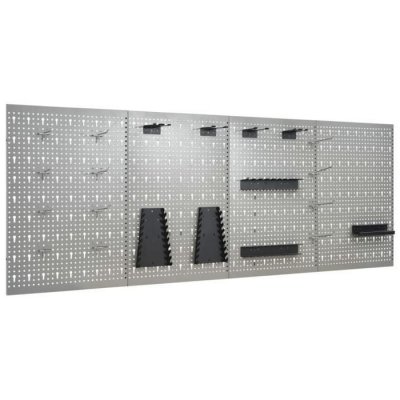 VIDAXL  panneaux perfor&eacute;s muraux 4 pcs 40x58 cm acier 145352