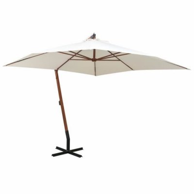 VIDAXL  - Parasol 300 x 300 cm Poteau en bois Blanc Blanc