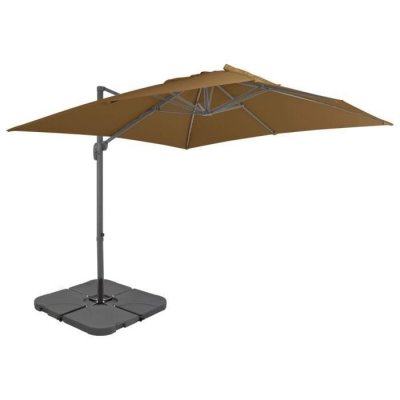 VIDAXL  parasol avec base portable taupe 276348