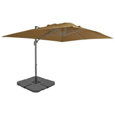 VIDAXL  parasol avec base portable taupe 276349
